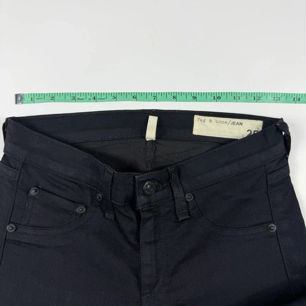 Rag Bone Jeans Womens 25 Black Coated Flare Elephant Bell Mid Rise Stretch 25x30 - Picture 9 of 9